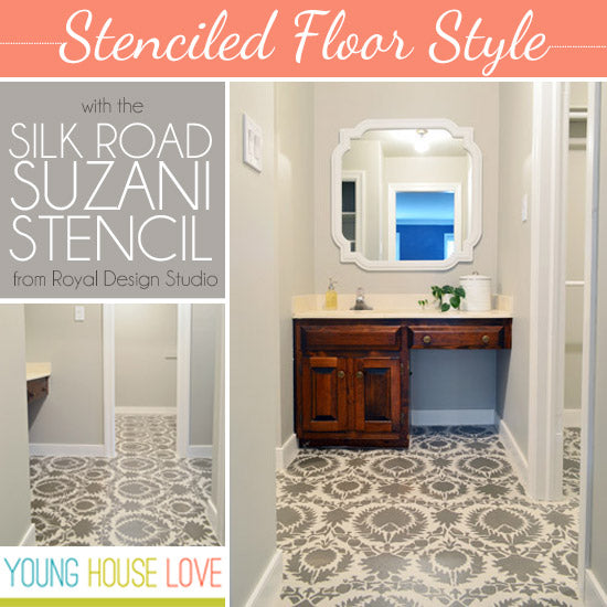 Stenciled Floor Style | Project by Young House Love with Royal Design Studio Stencils