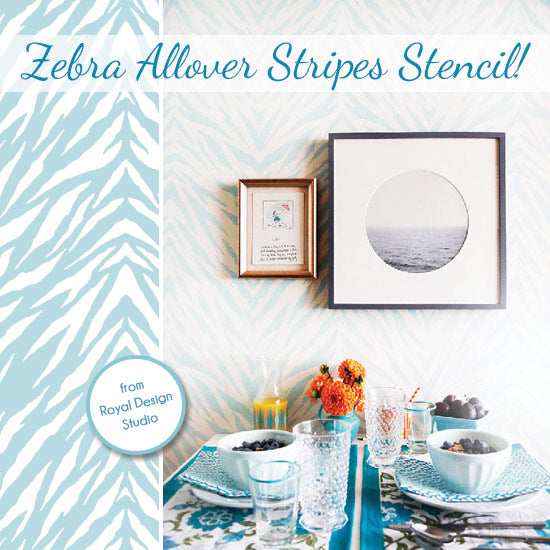 House Beautiful Features Zebra Stripes Allover Stencil 