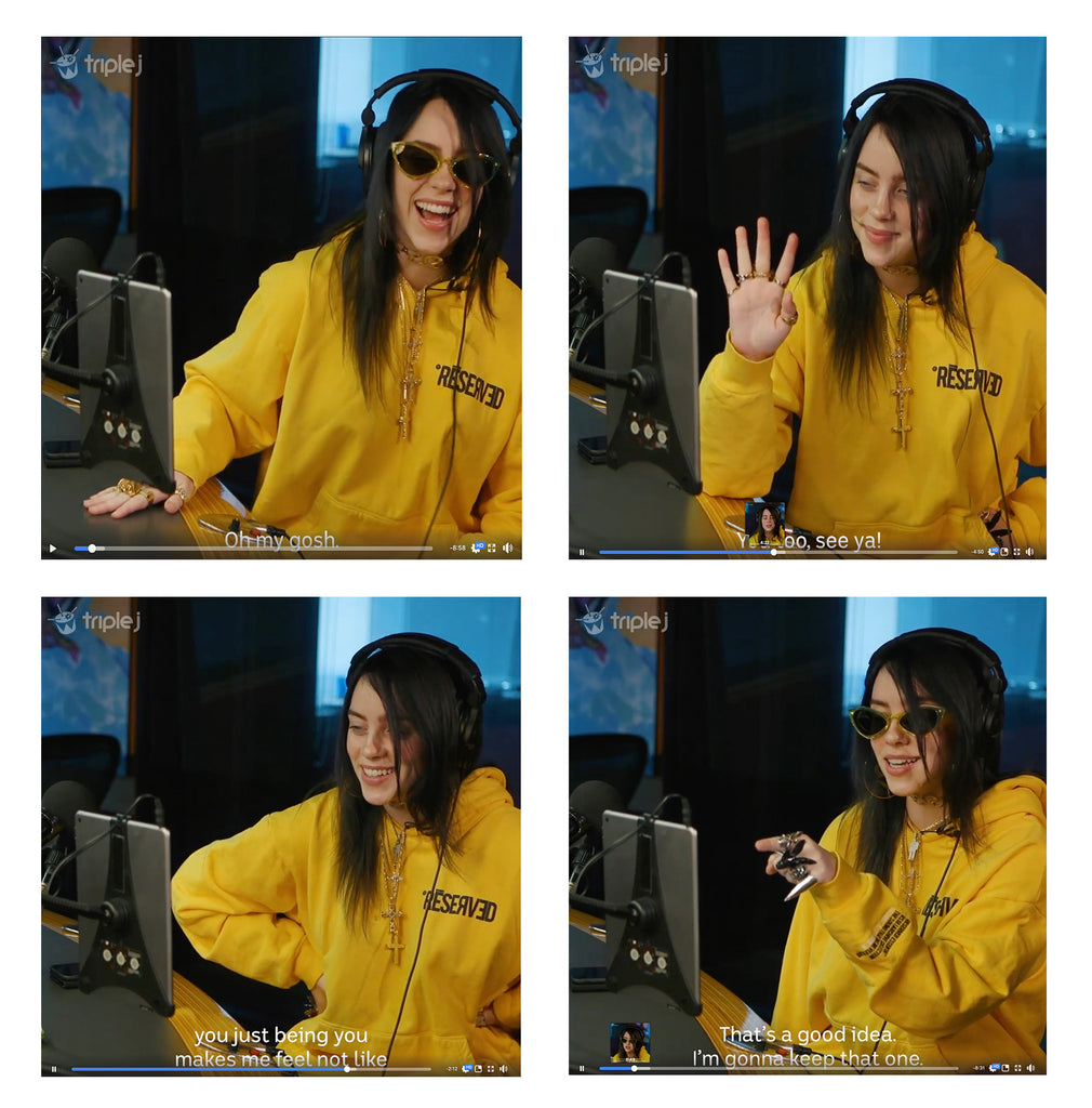 yellow reserved hoodie billie eilish