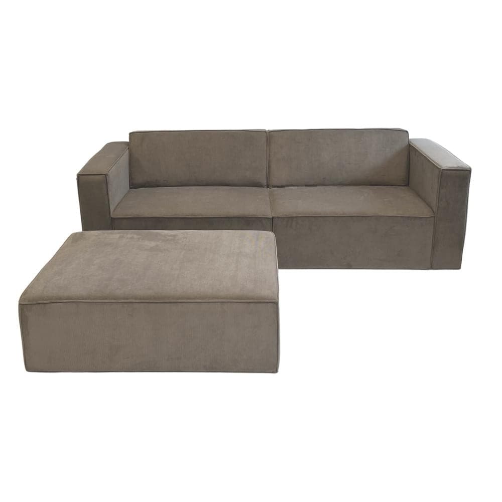 Balu 3 moduls sofa - Grå fløjl - Køb ny sofa online med fri fragt her – Hofstra Wagner