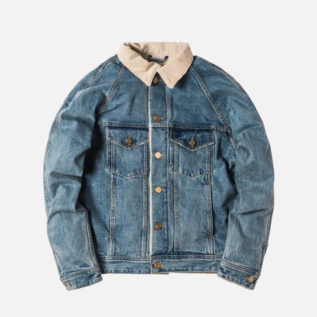 Fear of God Selvedge Denim Alpaca Trucker Jacket - Vintage Light Indigo