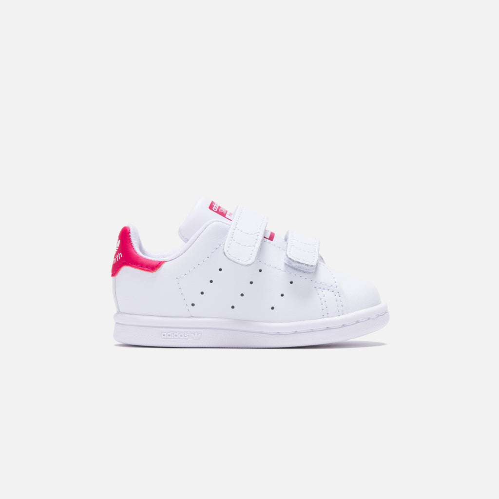 adidas kids' stan smith trainers - white/pink