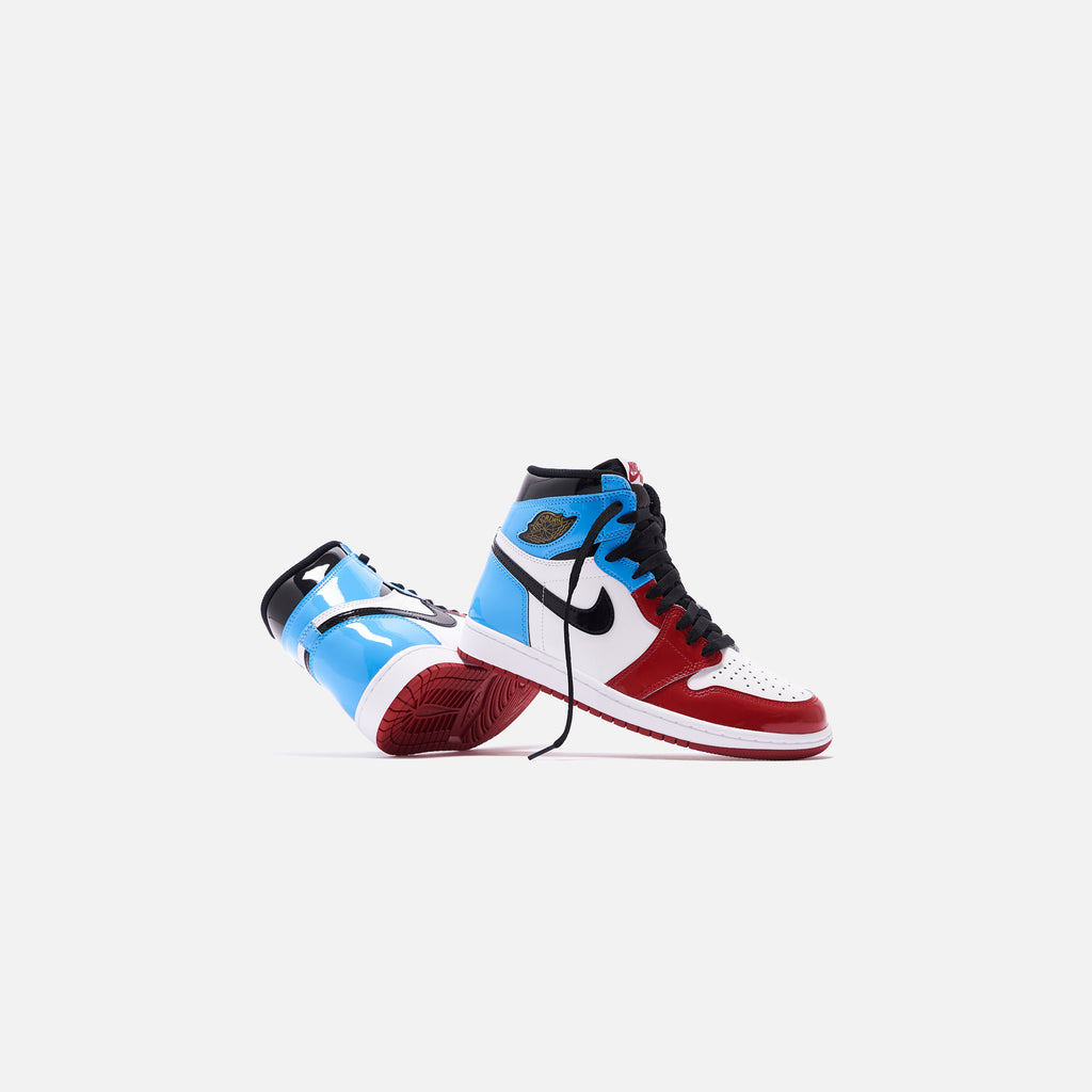 baby blue red and white jordan 1