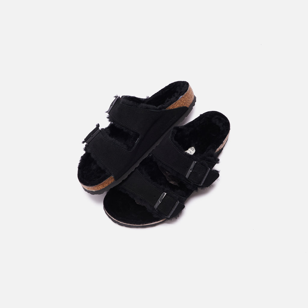 birkenstock arizona fur black