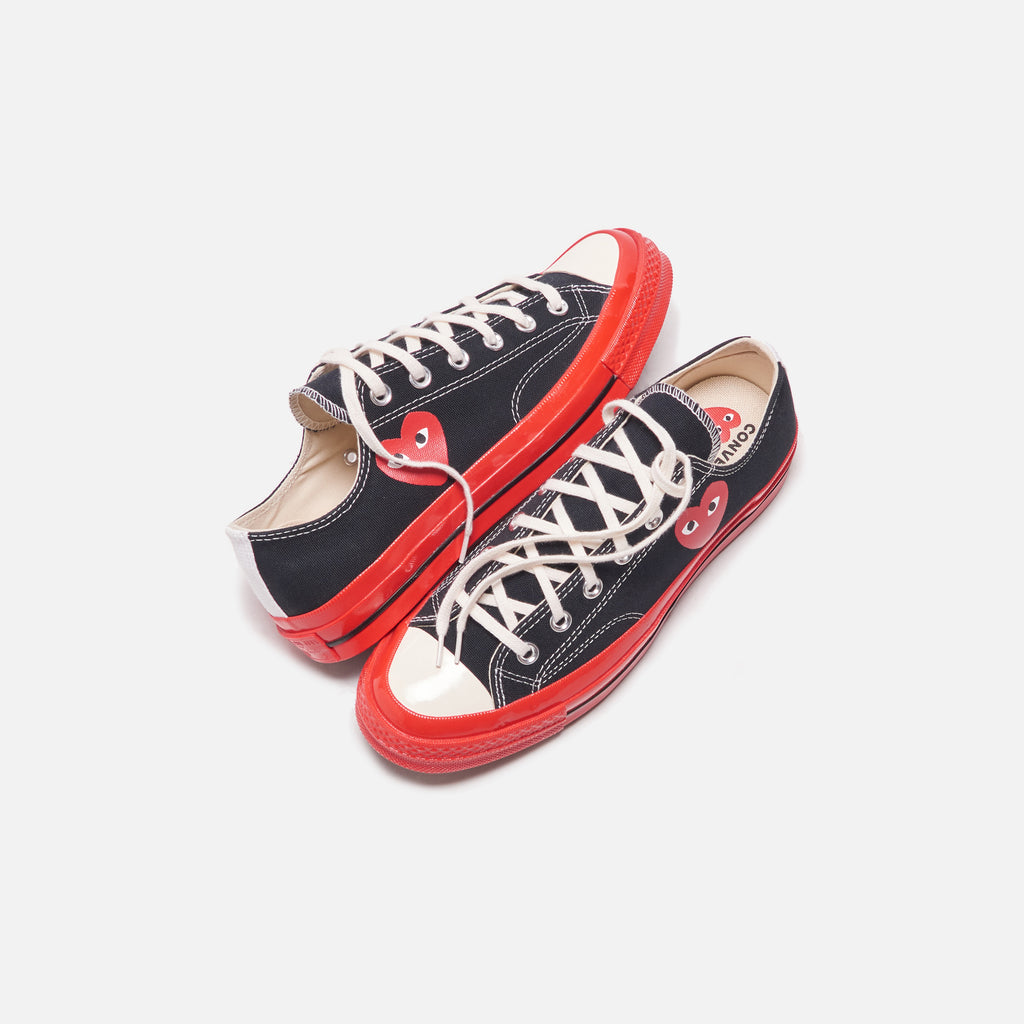 Converse x Comme des Garçons CDG Play Red Sole Low Top Black – Kith