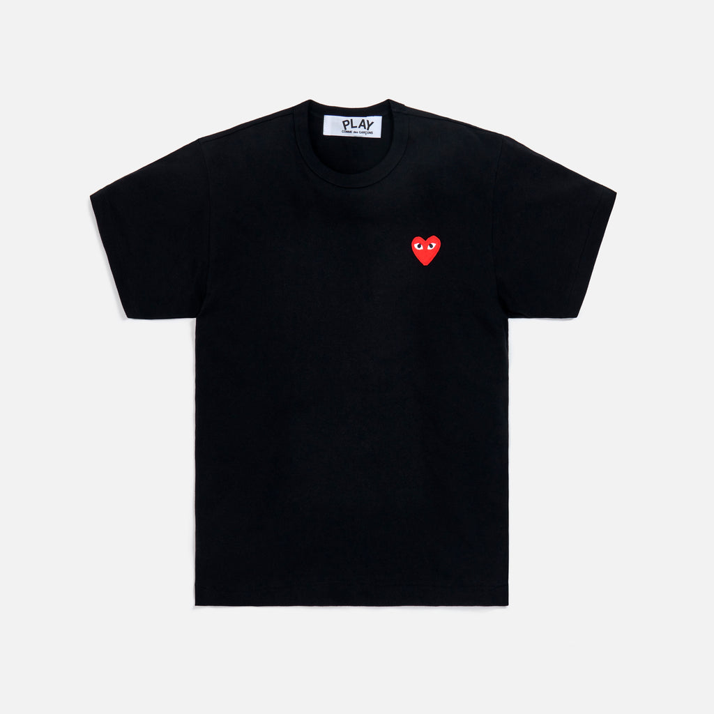Comme Des Garçons Play Tee w/ Small Heart - Black / Red – Kith