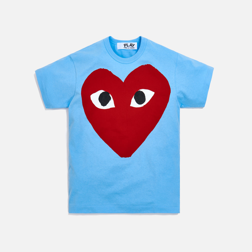 Comme des Garçons Play Tee - Blue / Red Heart – Kith