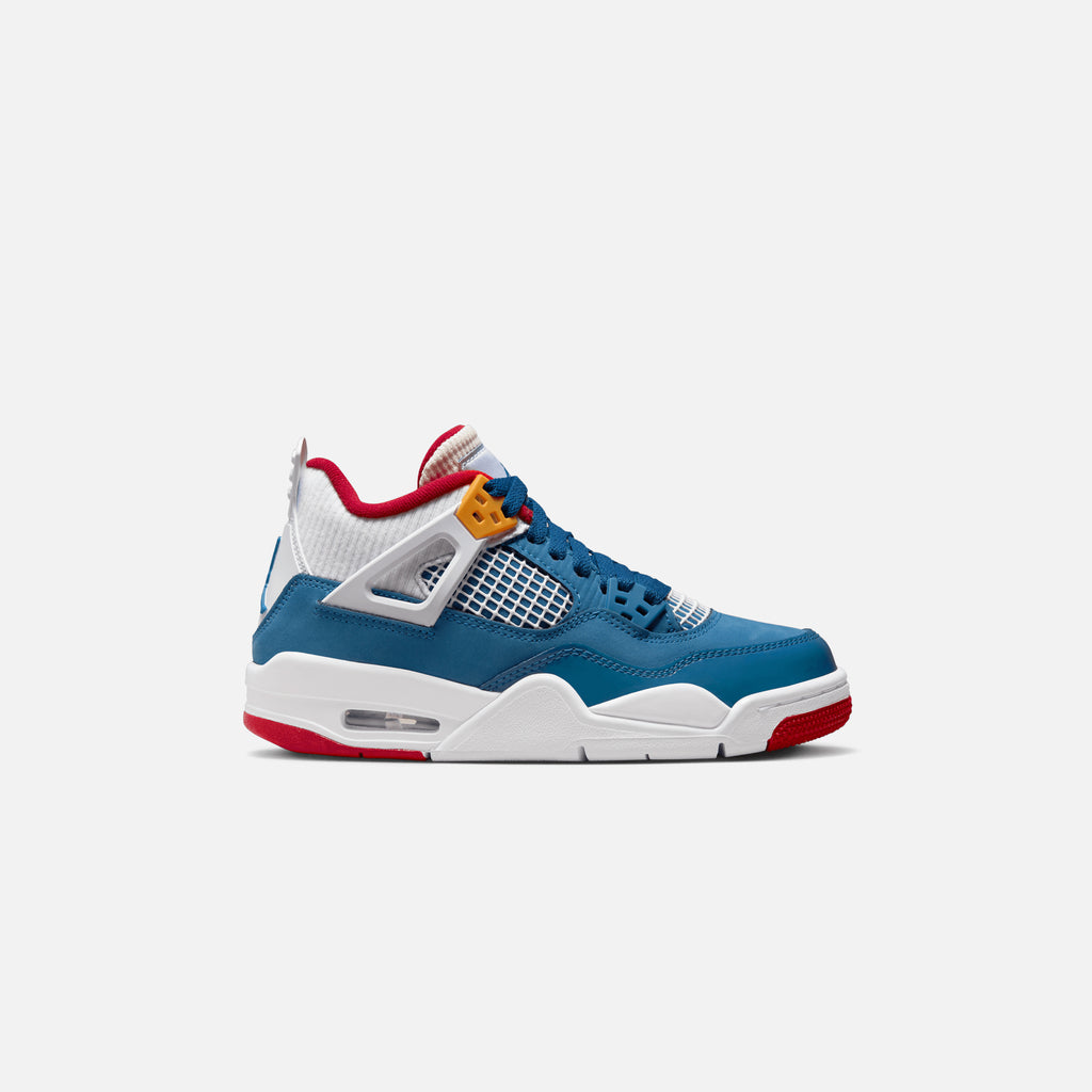 blue white and red jordan 4s