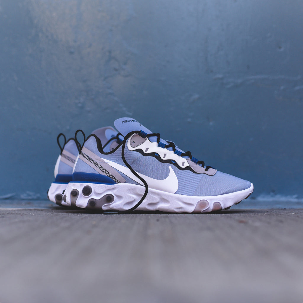 nike react element 55 blue white