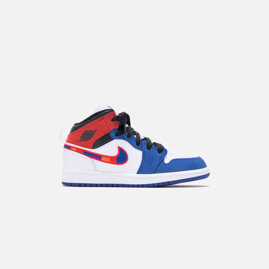 air jordan 1 mid red and blue