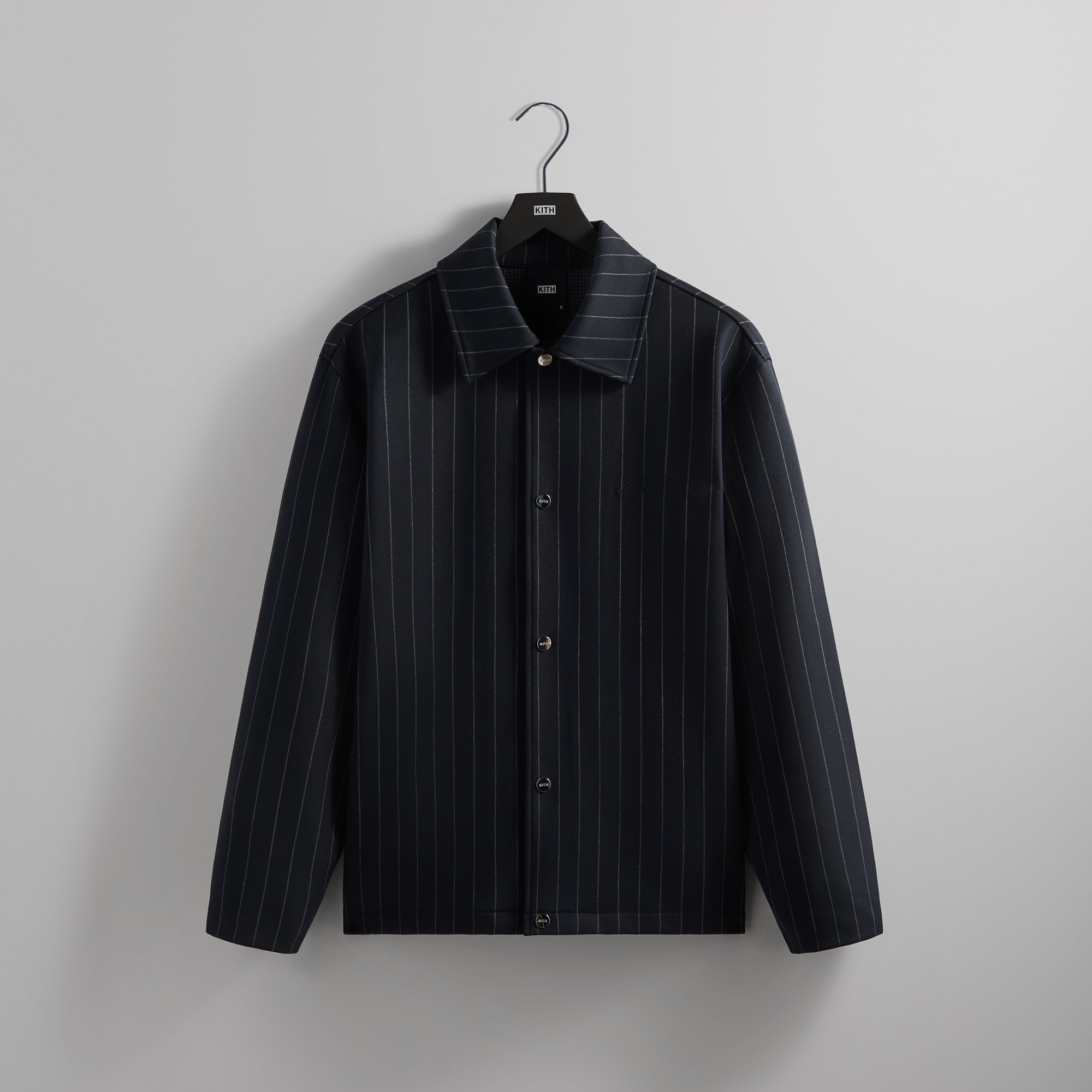 Kith Pinstripe Double Knit Coaches Jacket - Nocturnal
