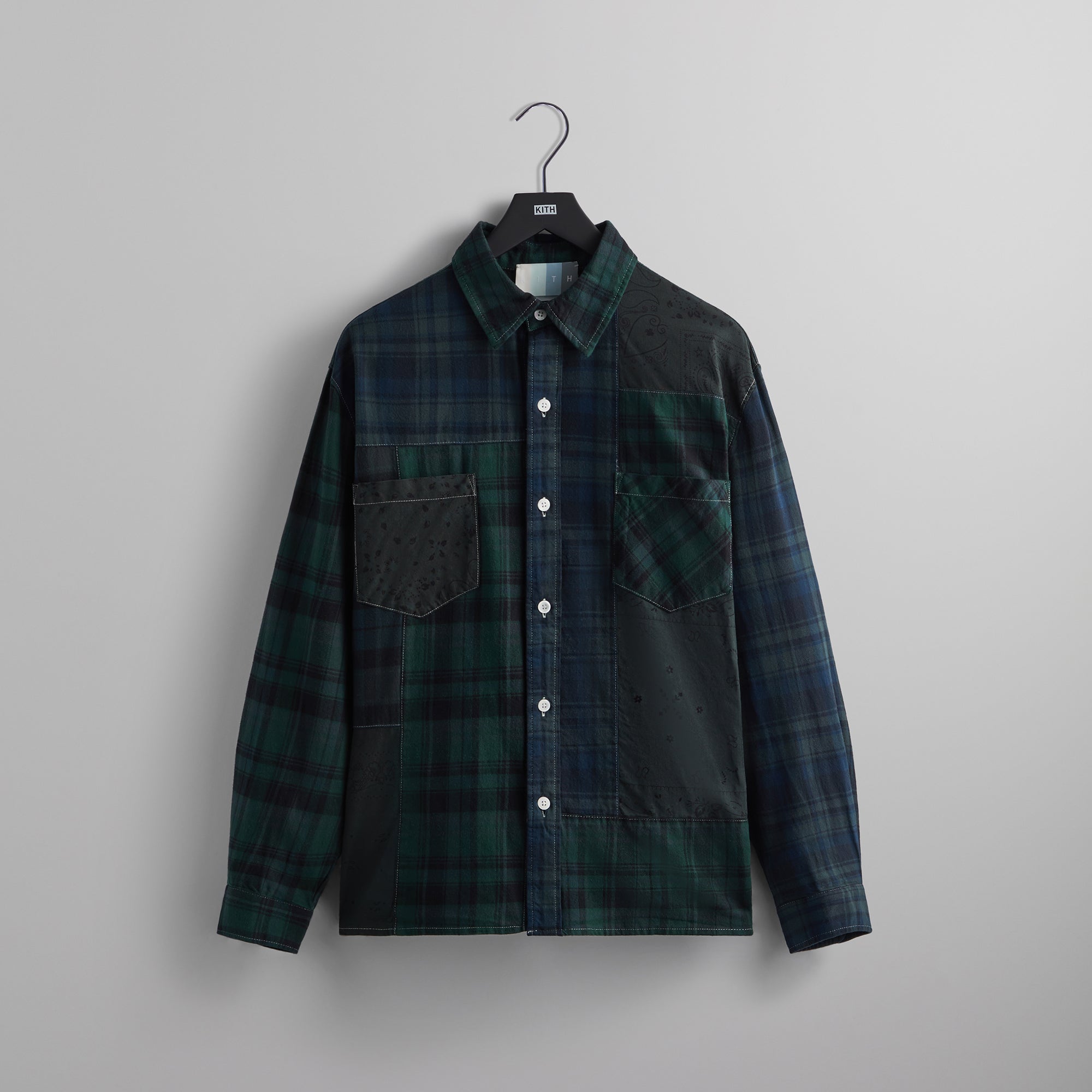 Kith Patchwork Berkeley Buttondown Shirt - Conifer