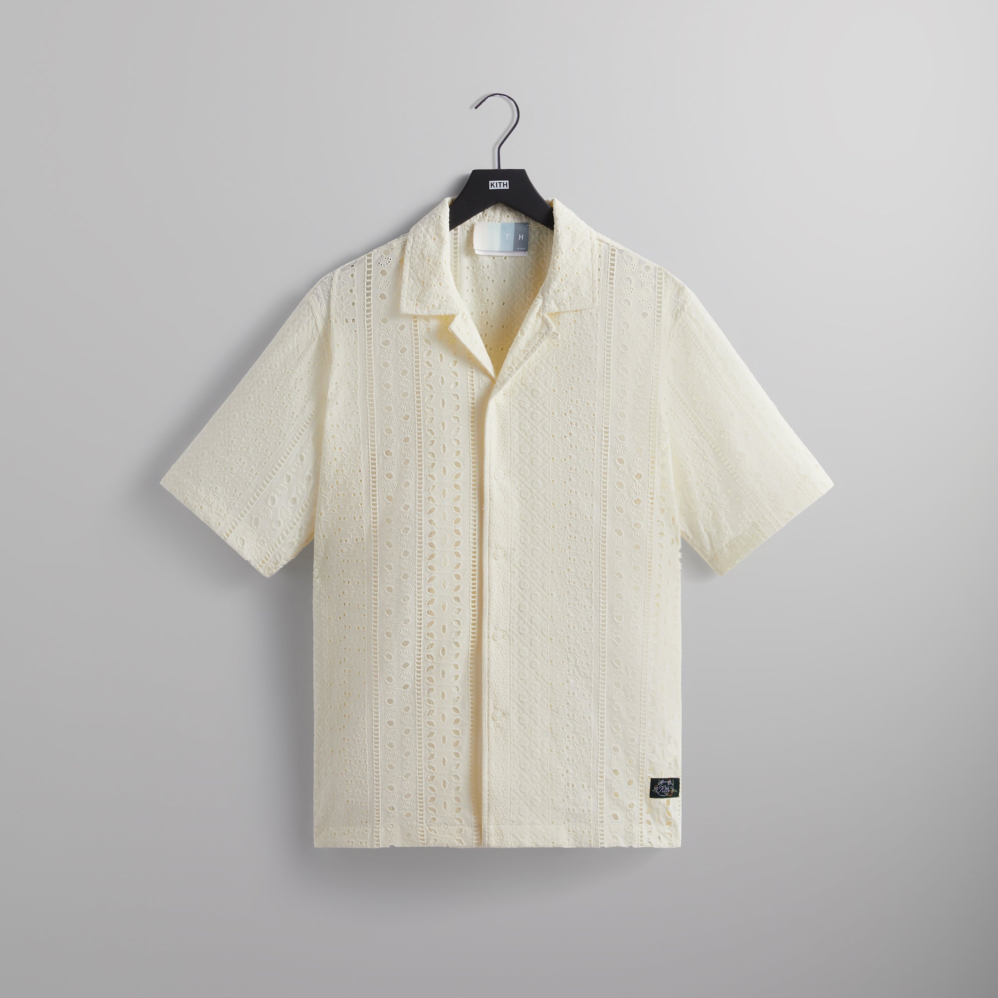 Kith Cotton Eyelet Thompson Camp Collar Shirt - Sandrift PH