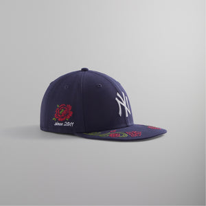 Kith & New Era for Yankees Floral Chainstitch 59FIFTY Low Profile - Nocturnal