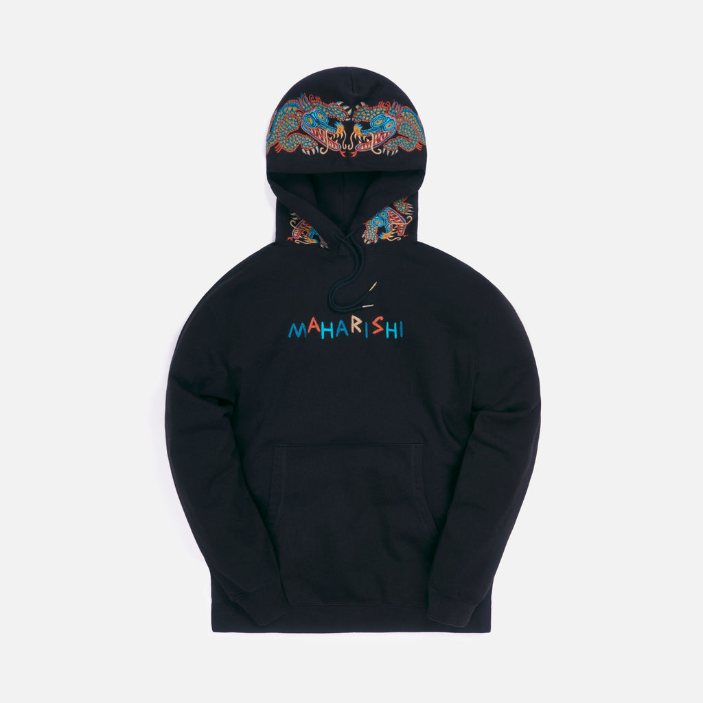 Maharishi Liberty Dragon Hooded Sweat Organic Sweat 450 - Black