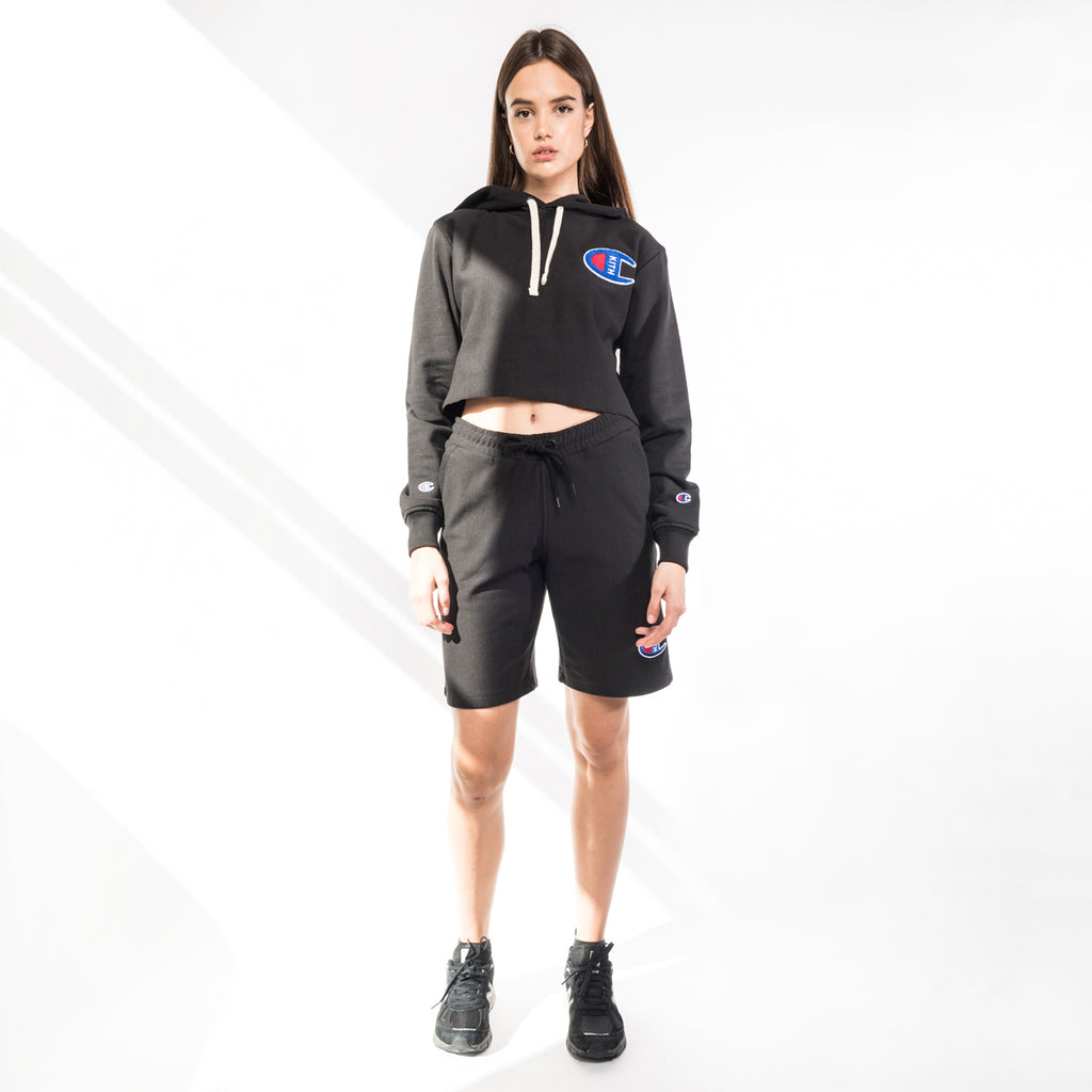 Kith x Champion Nia Cropped Hoodie - Black