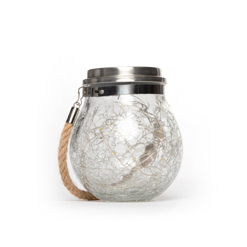 solar crackle glass lantern