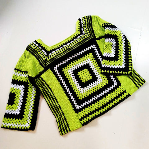 beverly smart hand crocheted granny sweater
