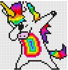 licorne dab en pixel art