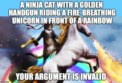 meme licorne chat et licorne avec arc en ciel