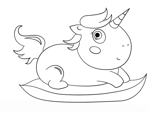 Coloriage petite licorne bebe