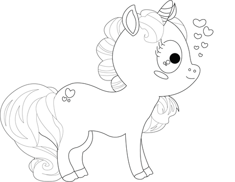 coloriage licorne coeur enfant