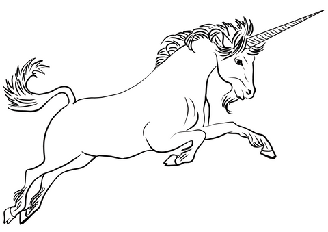 coloriage licorne impressionnante