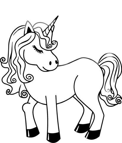 coloriage licorne princesse kawaii