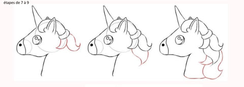 dessin licorne emoji etapes