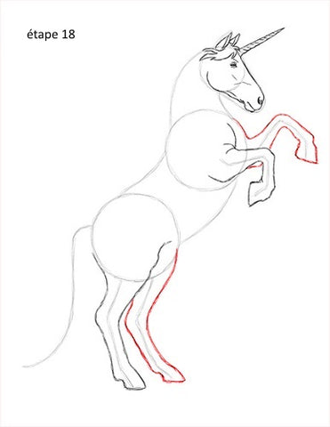 étape 18 dessiner une licorne