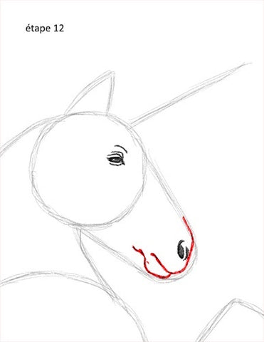 étape 12 dessin de licorne