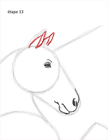 étape 13 dessin de licorne