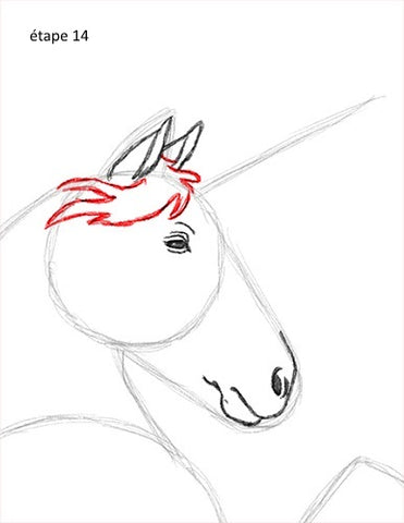 étape 14 dessin de licorne réaliste