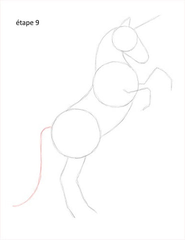 étape 9 dessin de licorne
