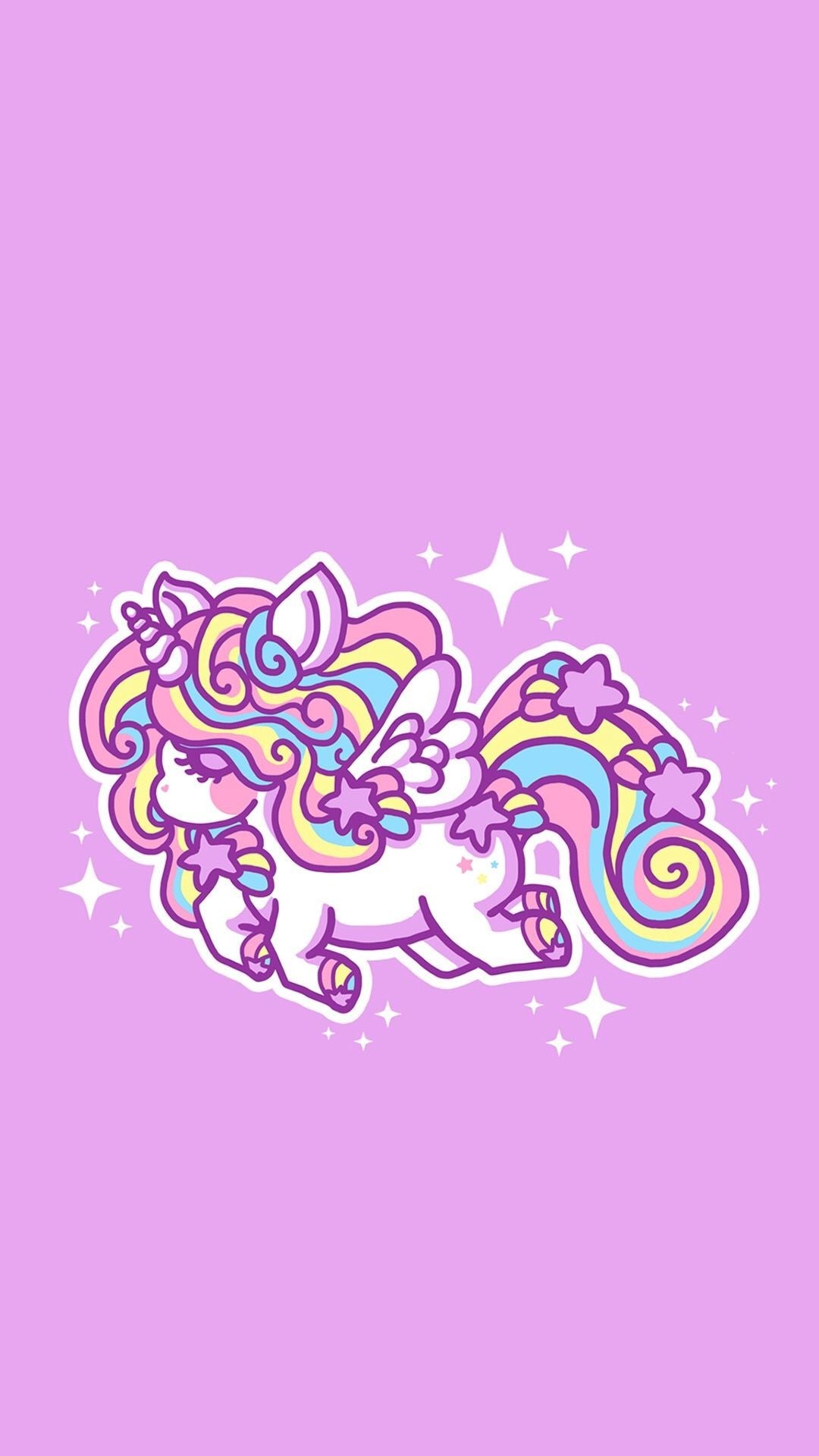 fond d ecran licorne violet pour telephone