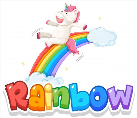 licorne arc en ciel rainbow glisse toboggan