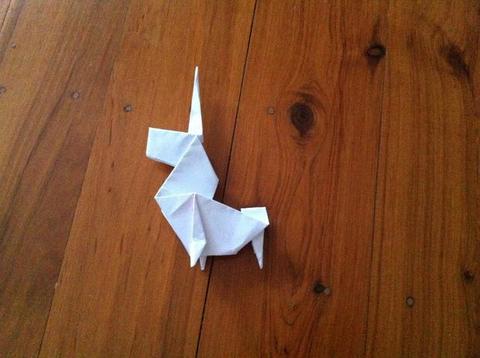 origami licorne papier