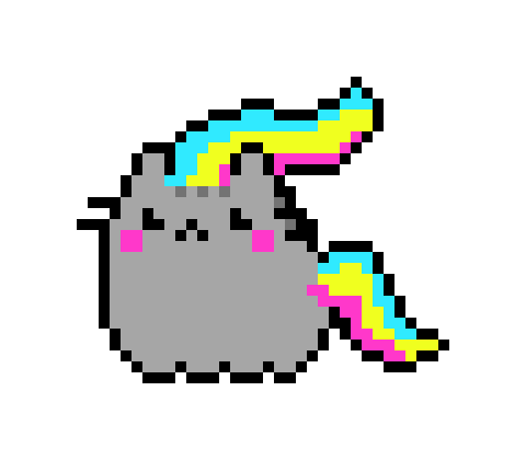pixel art arc en ciel chat licorne