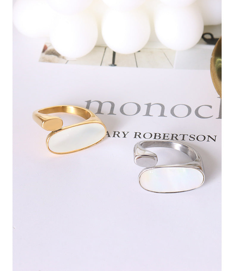 Seaside | Ring | 18K Gold Silver Shell
