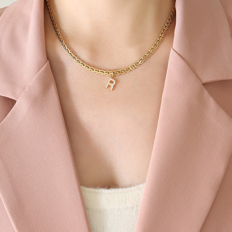 Alphabet | Necklace | 18K Gold Zirconia