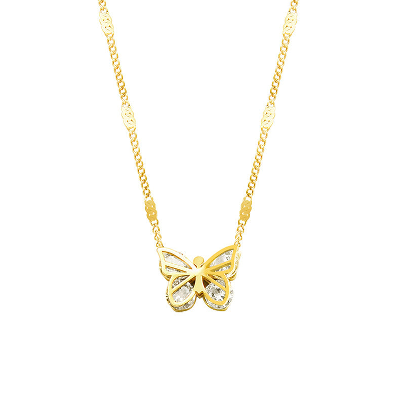 Elegant Butterfly | Necklace | 18K Gold Zirconia