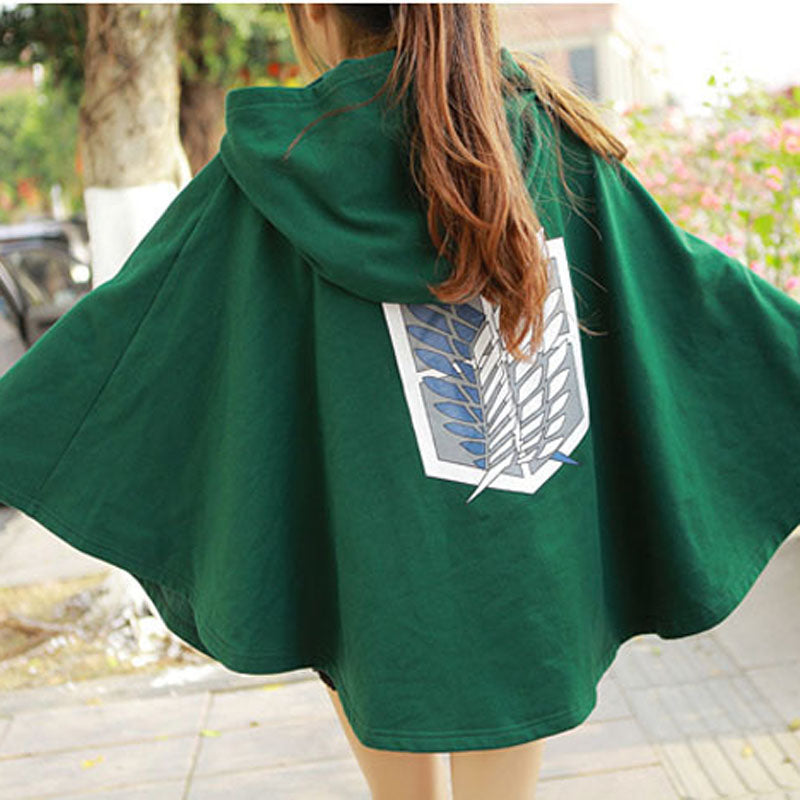 Attack On Titan Survey Corps Green Cloak Cape Uniform Cosplay Costume