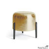 Brass and Blackened Metal Tripod Drum Stool or Side Table