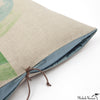 Printed Linen Pillow Arcs Aqua 22x22