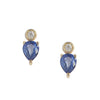 Pear Blue Sapphire Stud Earrings
