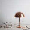 Simplistic Spun Copper Table Lamp with Double Pull Chains