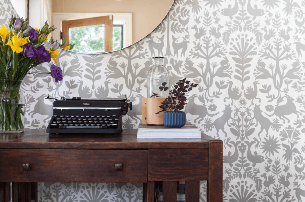 Pattern Players: Batya Stepelman | Walltawk | Otomi Pewter wallpaper | Emily Isabella | Hygge & West