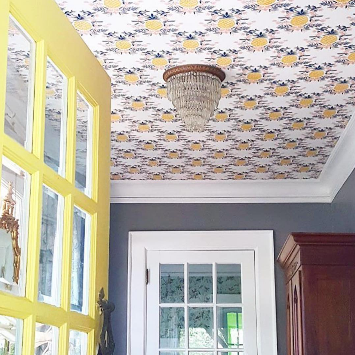 Best Wallpapers for a Ceiling Roundup | Pineapples (Sorbet)