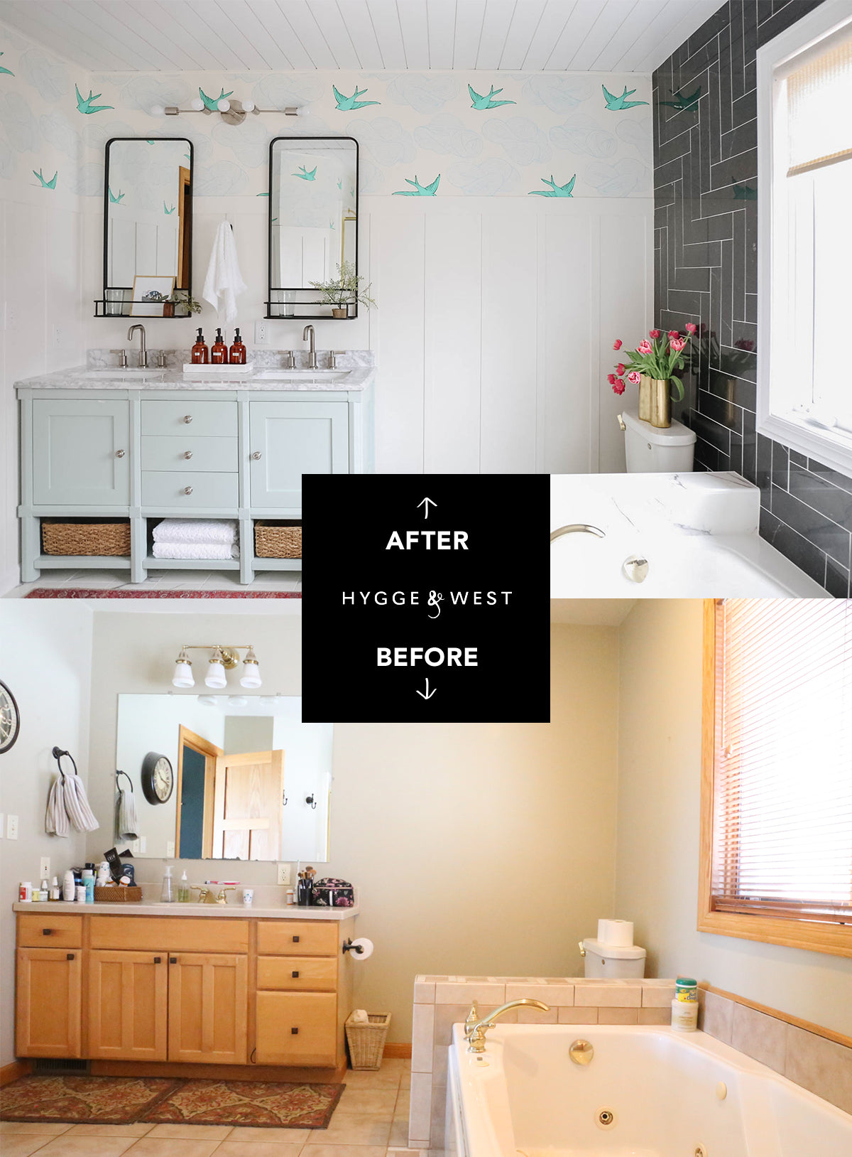 Daydream (Green) Bathroom Before and After 