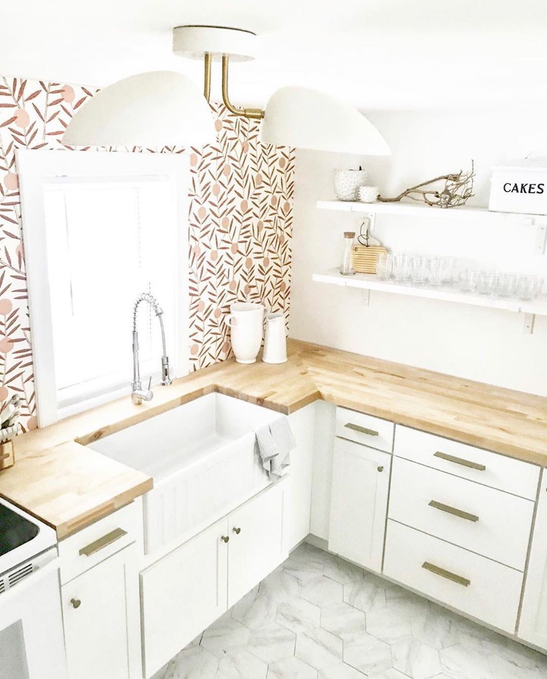 Our Favorite Patterns for the Kitchen | Bloom Dusty Rose wallpaper | Emily Isabella | Hygge & West